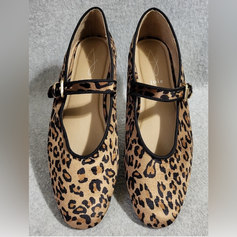 Joie Leopard-Print Mary Jane Flats - Leopard Size 9.5